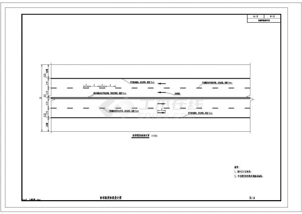 某标准路段标线CAD完整设计图-图一