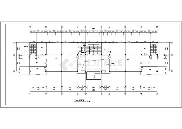 厂房设计_某多层框架结构厂房办公一体式综合楼设计cad全套建筑施工图（含总平面图及经济技术指标，含效果图）-图二