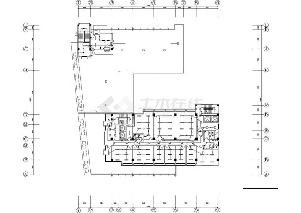 哈尔滨第三人民医院6层医院医技楼全套照明系统设计CAD图纸-图一