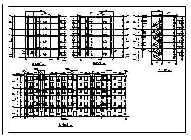 六层单元式住宅楼建筑施工cad图(带地下室设计，共六张)-图二