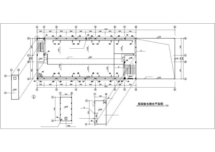 连云港市某卫生学校3层砖混宿舍楼给排水系统设计CAD图纸_图1