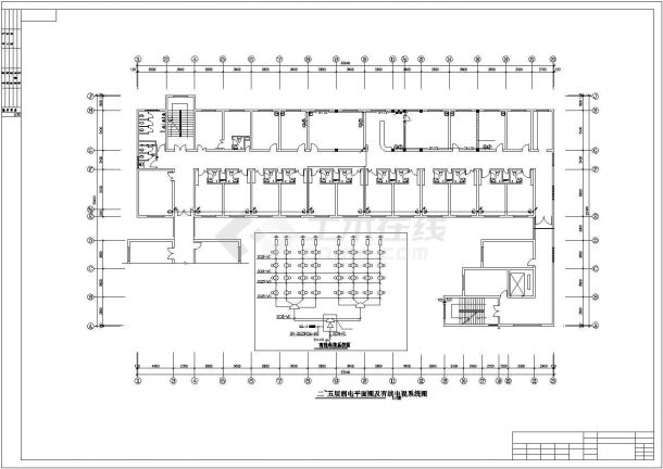 长沙市某综合医院5层J型病房楼全套电气系统设计CAD图纸-图二
