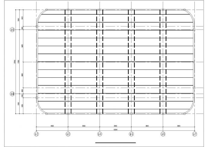 北京市某大型室内溜冰场屋盖28m跨度管桁架结构设计CAD图纸_图1