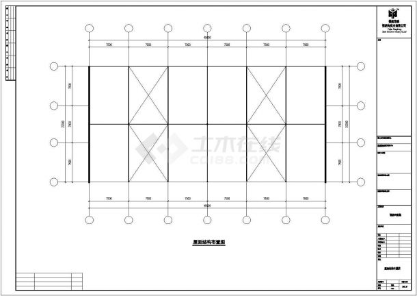 许昌市某大型木材厂单层钢结构厂房全套结构设计CAD图纸-图一