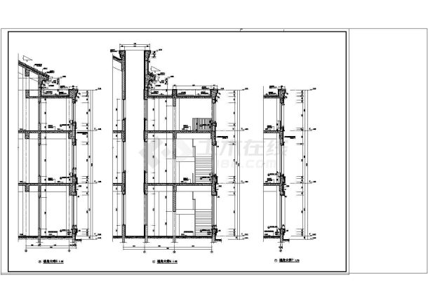 某地小区三层幼儿园建筑设计cad施工图纸-图二