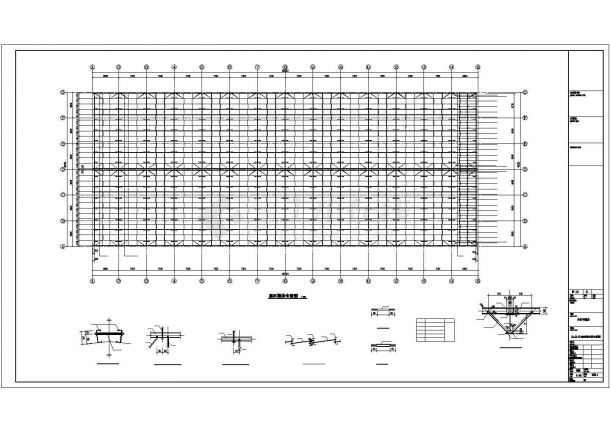 上海市某工厂单层双跨实腹式门式刚架结构车间厂房设计CAD图纸-图二