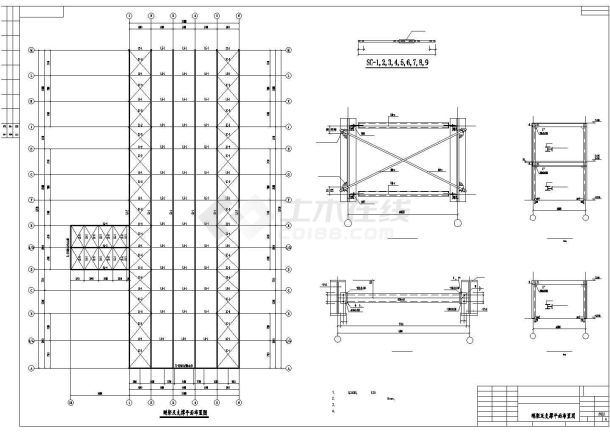 郑州市金水区某知名品牌区汽车4S店排架结构汽车展厅结构设计CAD图纸-图二