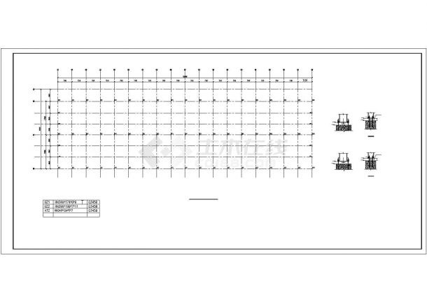 上海市长宁区某物流园34米跨钢结构物流仓库全套结构设计CAD图纸-图二