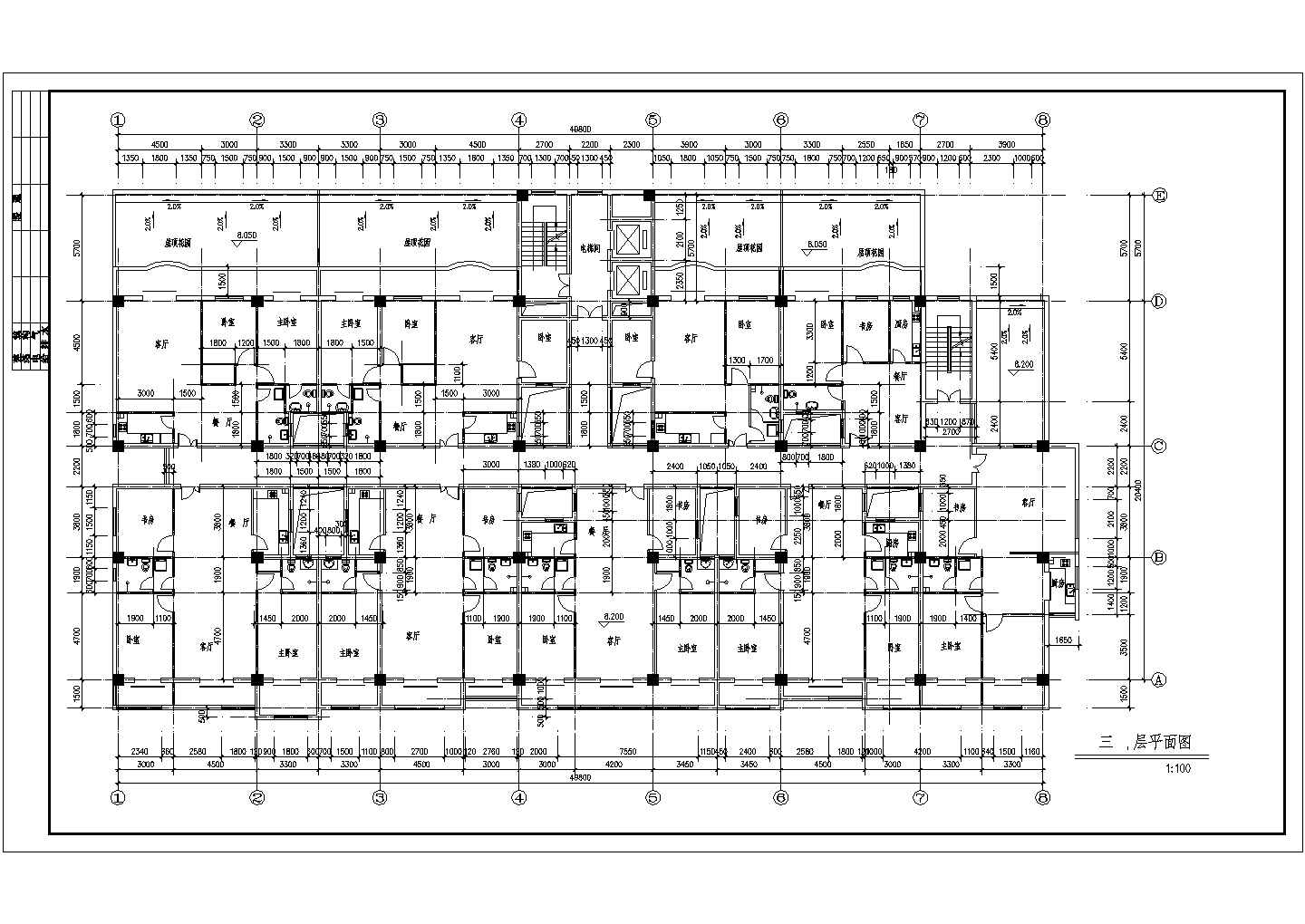 板式小高层全套建筑设计施工图