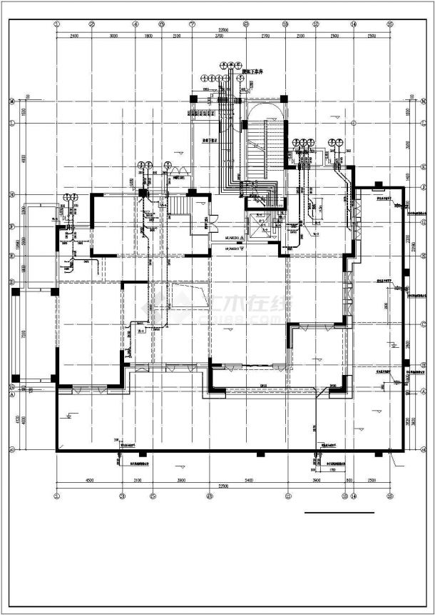镇江市某小区1200平米4层框混结构住宅楼给排水系统设计CAD图纸-图一