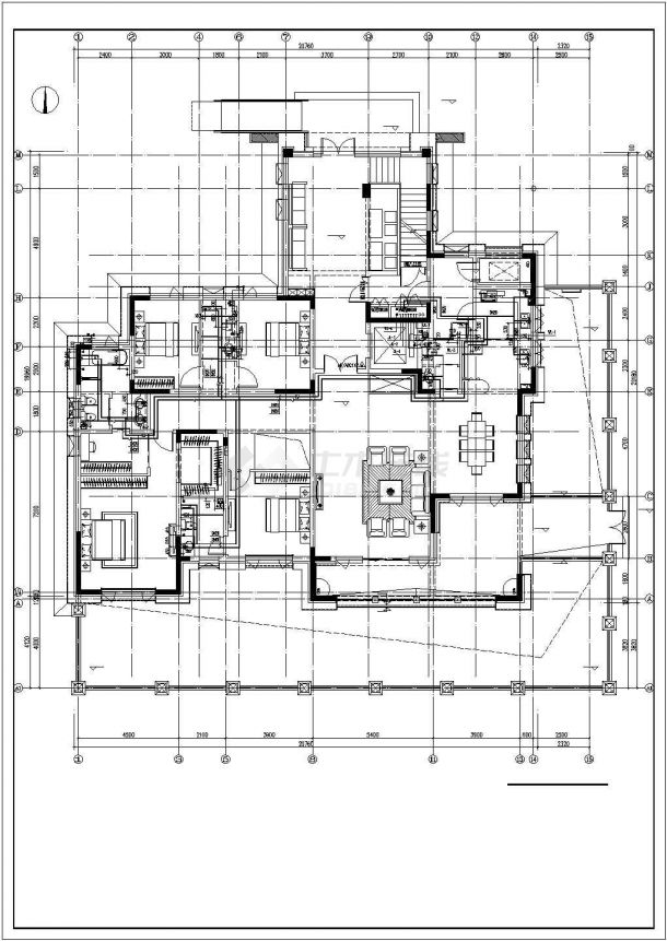 镇江市某小区1200平米4层框混结构住宅楼给排水系统设计CAD图纸-图二