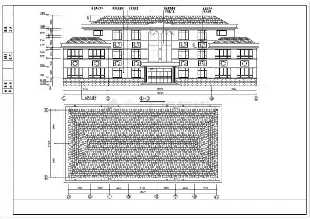 长沙市某科技公司4500平米3层混合结构办公楼建筑设计CAD图纸-图二