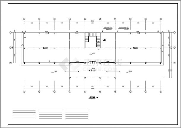 崇州某工厂2150平米三层钢框架结构生产辅助房建筑结构设计CAD图纸-图一