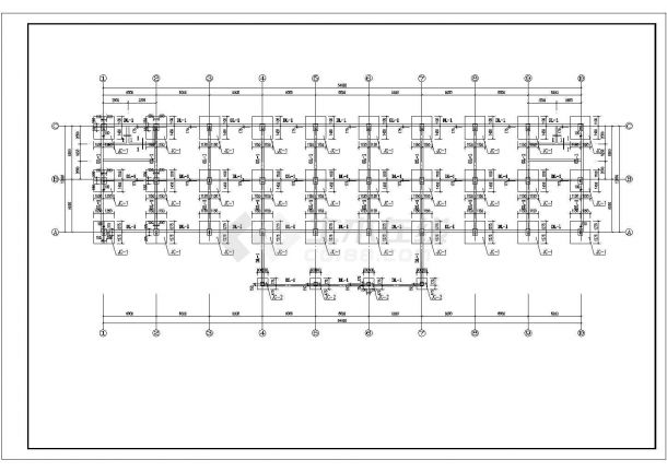 崇州某工厂2150平米三层钢框架结构生产辅助房建筑结构设计CAD图纸-图二