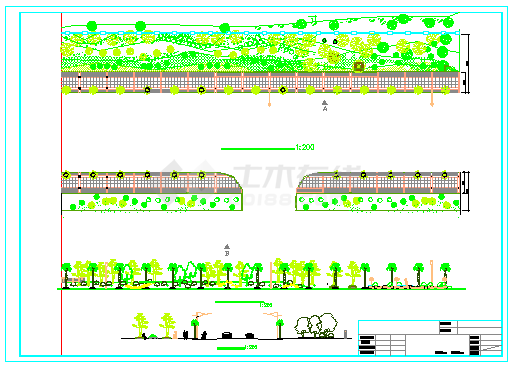 攀枝花迎宾大道绿化施工设计cad图纸-图二