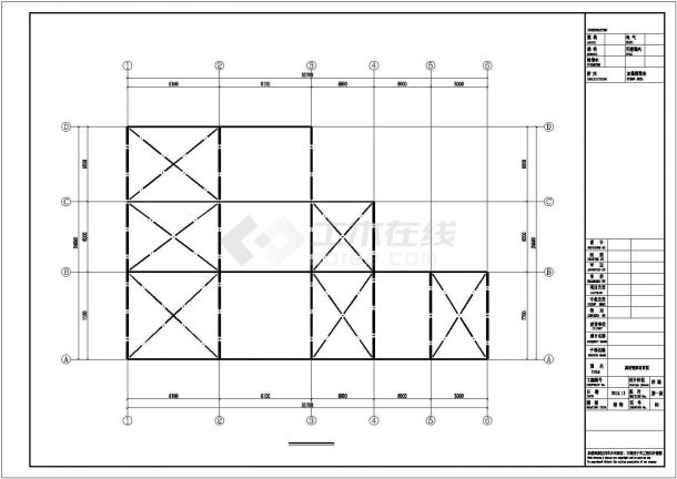 杭州市某社区单层钢结构菜市场的管桁架结构设计CAD图纸-图一