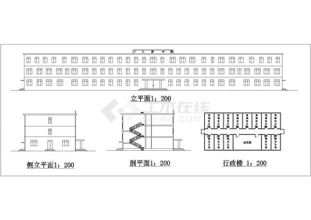 杭州市余杭区某学校3层教学楼全套建筑设计CAD图纸-图一