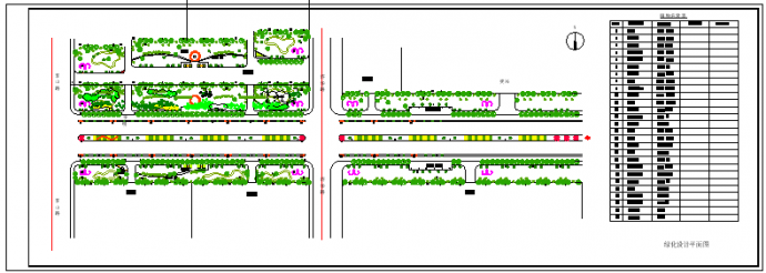 道路绿化施工设计cad平面图_图1