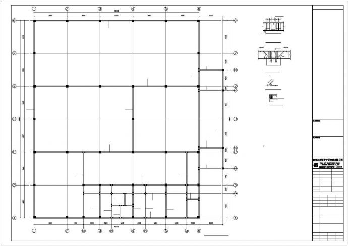 [江苏]地上单层（局部夹层）框架结构陈列馆结构施工设计cad图_图1