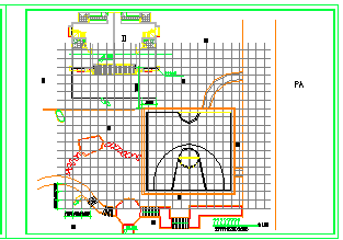 某篮球场绿化定位放线cad设计施工图_图1