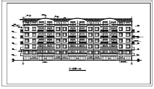 某五层带储藏室小区住宅楼建筑施工cad图(带阁楼，坡顶设计，共十四张)-图二