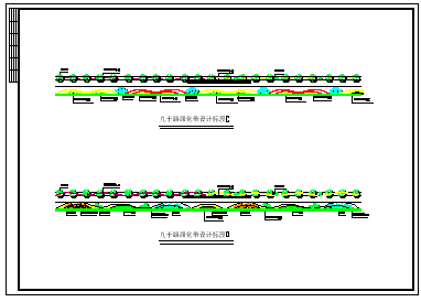 某道路交叉口交通岛绿化cad图纸-图一