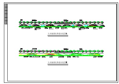 某道路交叉口交通岛绿化cad图纸-图二