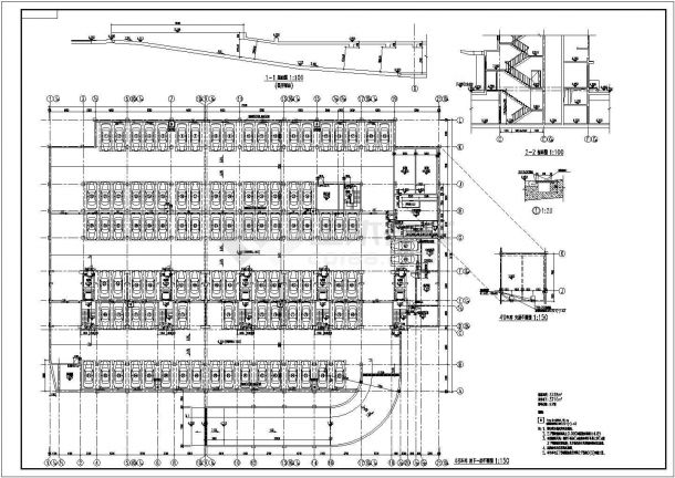 某小区四号楼地下车库及地上一层建筑工程设计cad平面图（含图例表）-图一