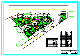 某大道三角绿地绿化cad施工设计图-图一