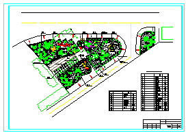 某大道三角绿地绿化cad施工设计图