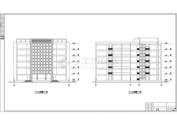 某中学六层框架结构教学楼设计cad全套建筑施工图（标注详细，14张图）-图一