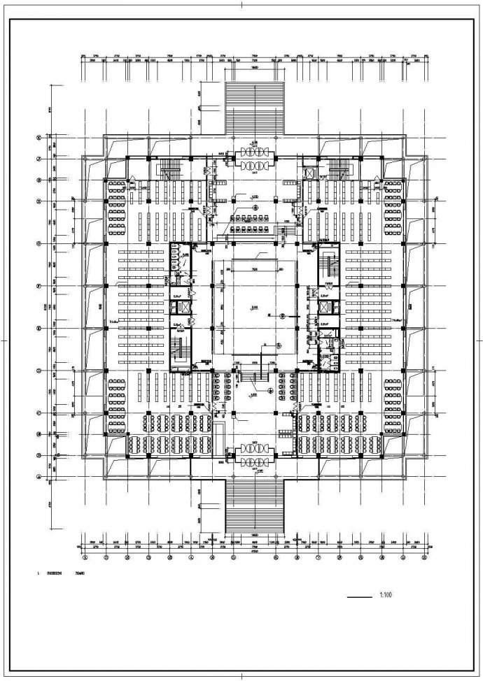 某师范学院七层框架结构教学楼设计cad全套建筑施工图纸（标注详细，14张图）_图1
