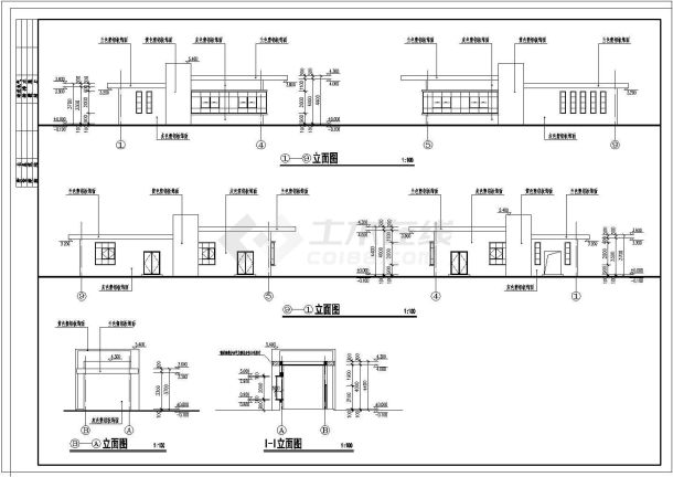 某公司大门CAD设计完整构造建施图-图一