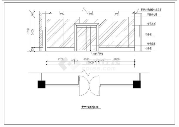 高档办公室精装修装饰CAD图纸-图一