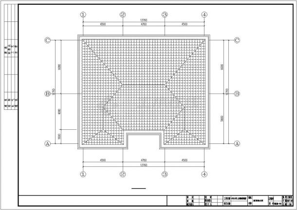 六安市悦府花园小区2层钢框架结构单体别墅结构设计CAD图纸-图一