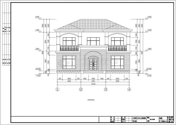六安市悦府花园小区2层钢框架结构单体别墅结构设计CAD图纸-图二