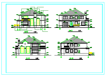两层自建房建筑设计cad施工图含效果图-图一