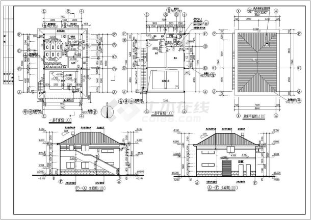 某长11.1米 宽7.2米 二层142.73平米砖混结构小区垃圾站CAD公厕综合楼-图二