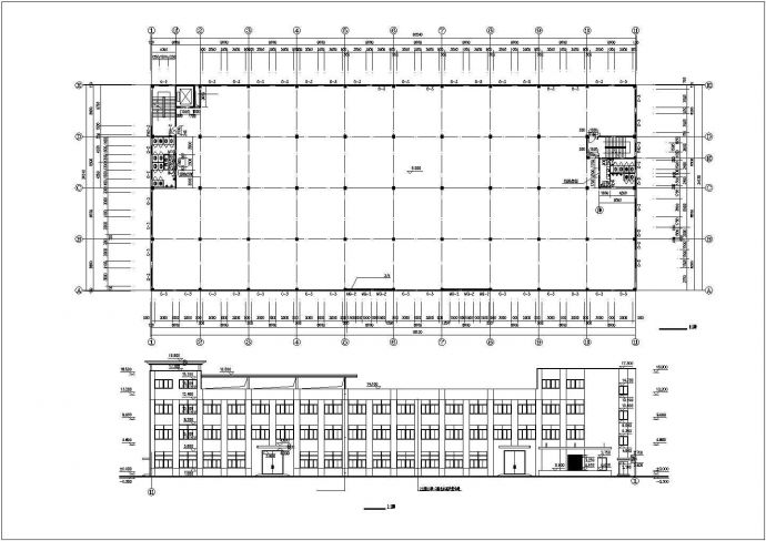 合肥市某钢材厂6100平米3层框架结构加工车间建筑设计CAD图纸_图1