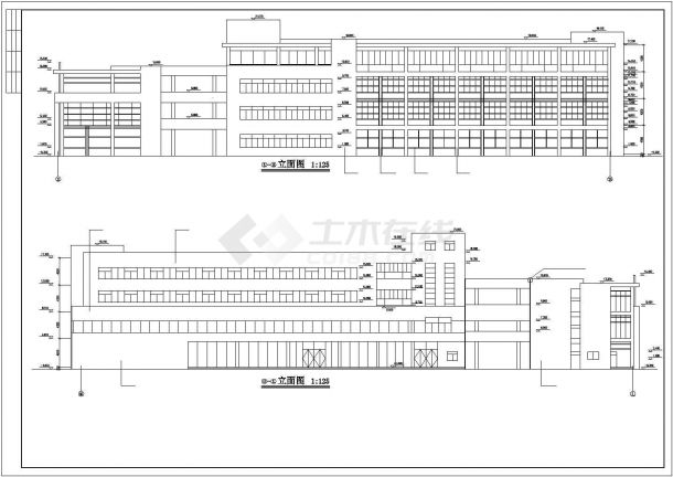 徐州市某大型工厂8700平米4层框架结构生产厂房建筑设计CAD图纸-图一