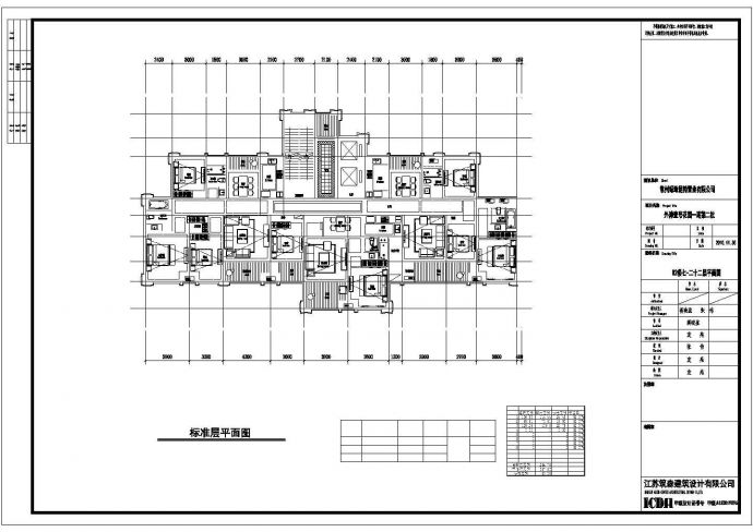 某小镇超高层大户型一梯三户住宅设计施工CAD图纸_图1