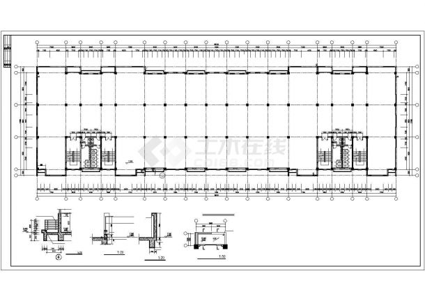 许昌市某五金厂7800平米4层框架结构加工车间建筑设计CAD图纸-图一