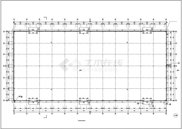 连云港市某工厂4400平米单层钢结构生产厂房建筑设计CAD图纸-图一