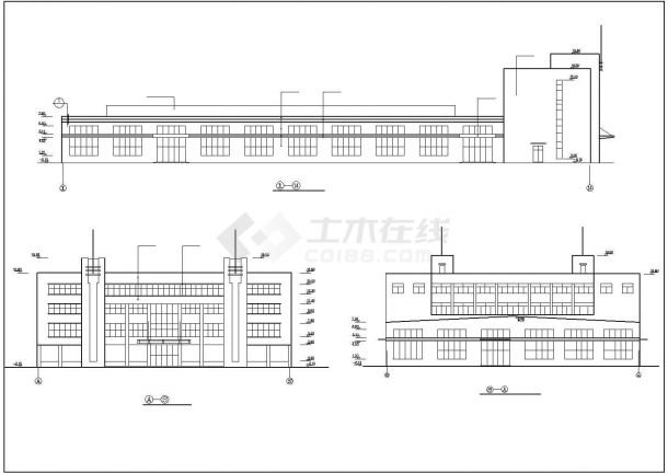 徐州某钢材厂3900平米四层框架结构磨工车间建筑设计CAD图纸-图一