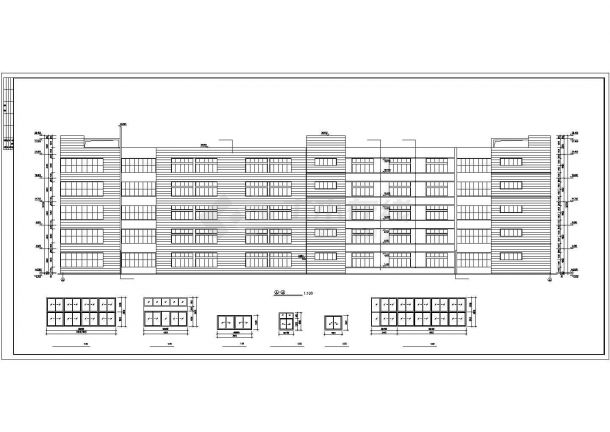 衡阳市某工厂1.2万平米5层框架结构生产大楼建筑设计CAD图纸-图二