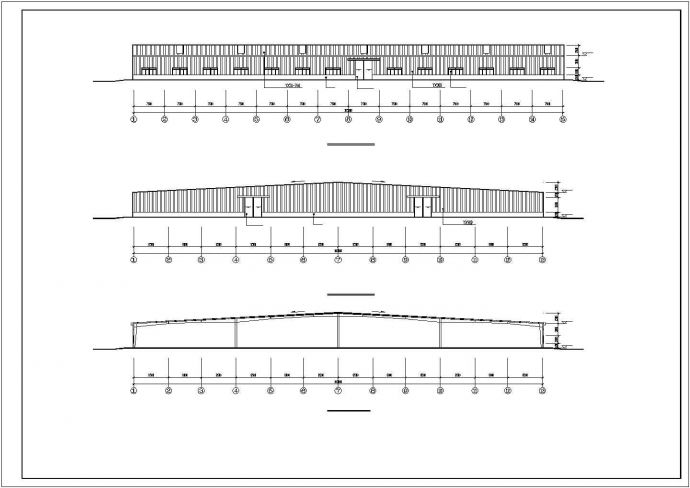 南昌市某工业区3900平米单层钢结构厂房建筑设计CAD图纸_图1