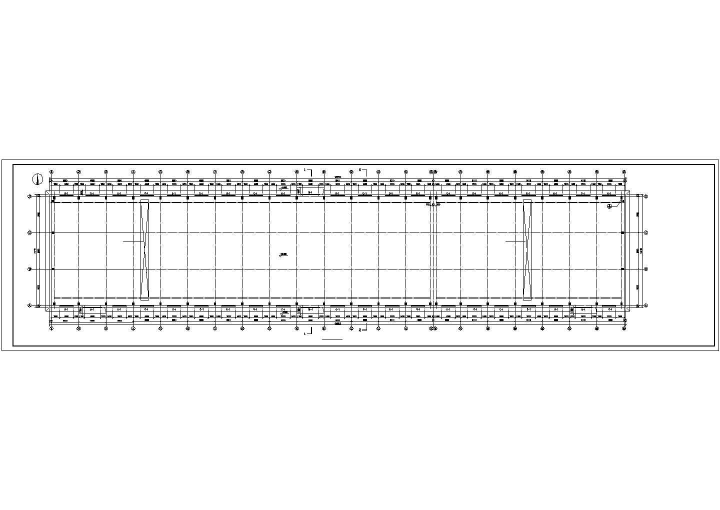 长春某工厂3100平米单层钢混排架结构生产车间建筑设计CAD图纸