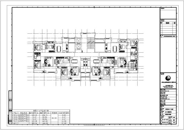 某单位小区一梯四户建筑设计施工CAD图纸-图一