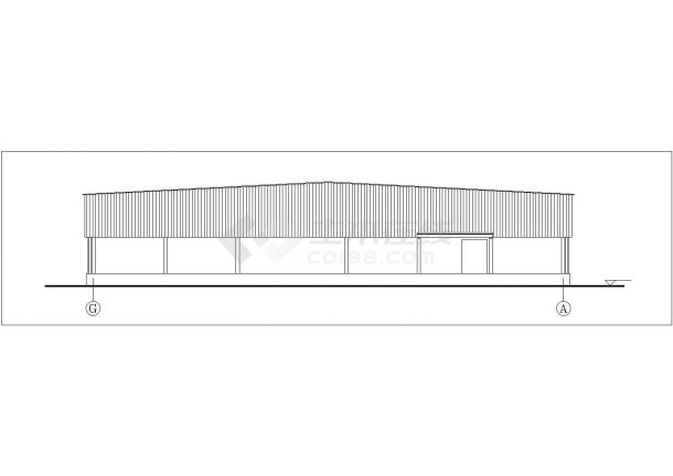 无锡市某食品厂4100平米单层钢框架结构生产厂房建筑设计CAD图纸-图一