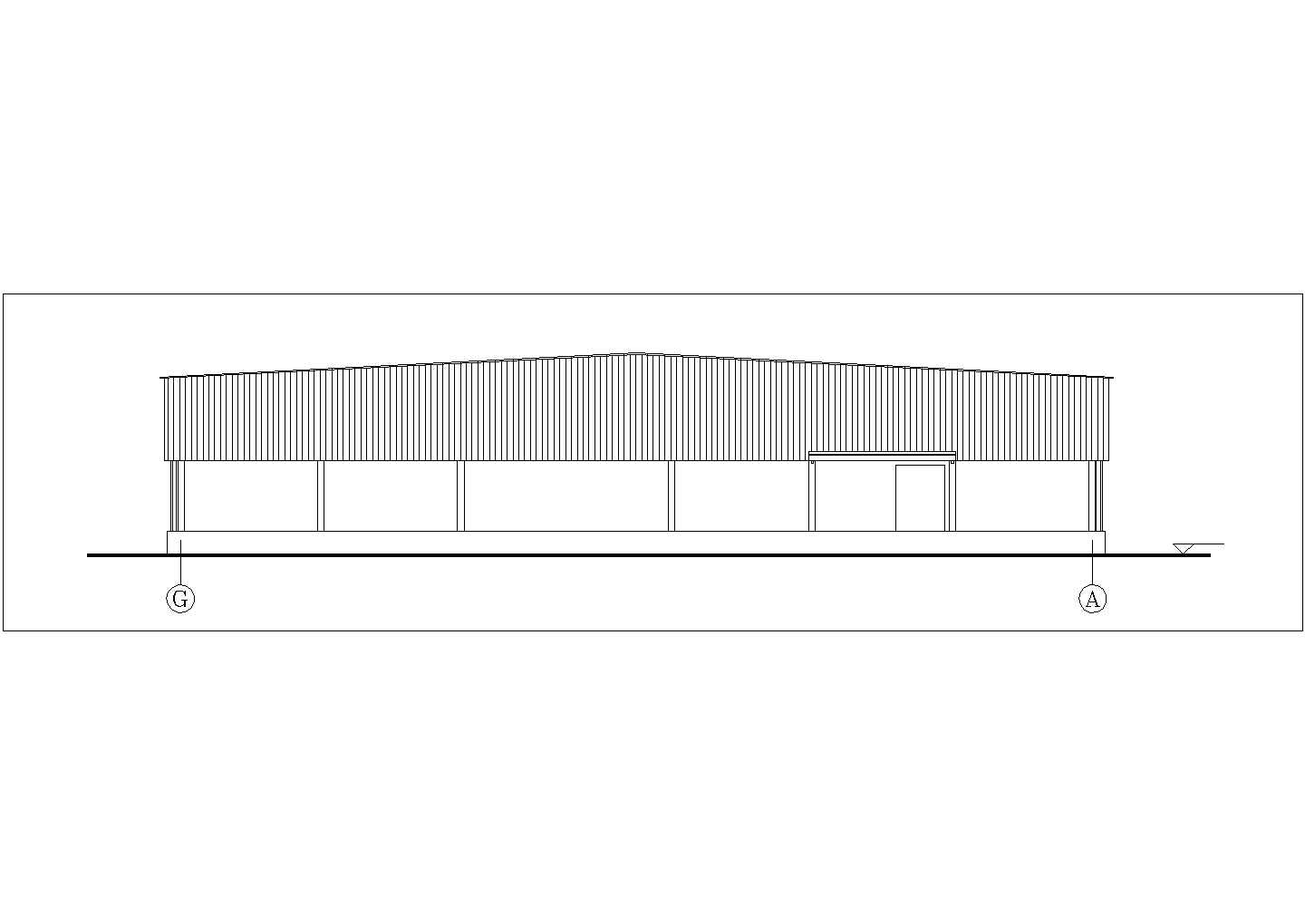 无锡市某食品厂4100平米单层钢框架结构生产厂房建筑设计CAD图纸